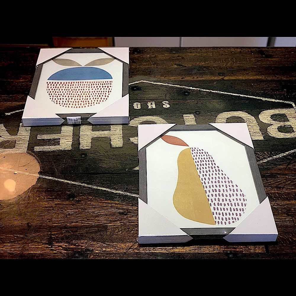 ABSTRACT FRUIT WALL ART, SET OF 2  11” W x 1” D x 14” H, 
New still in plastic